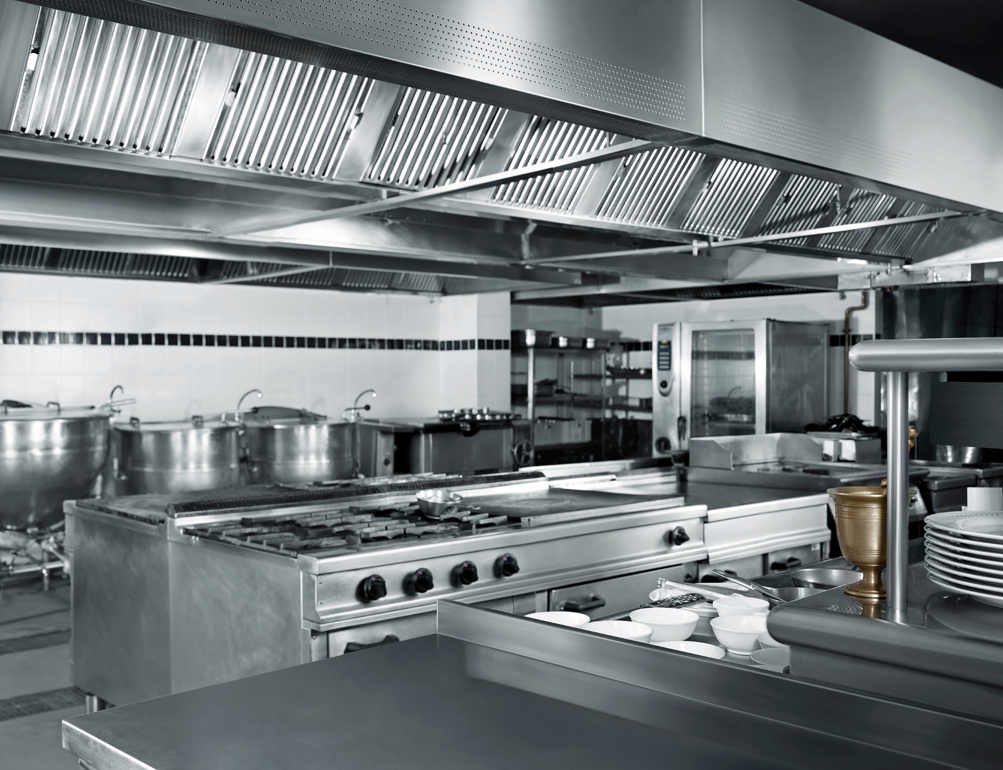 Stainless steel industrial kitchen hood and exhaust system