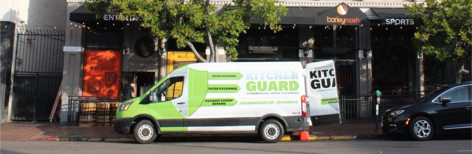 image of Kitchen Guard van side view parked on street