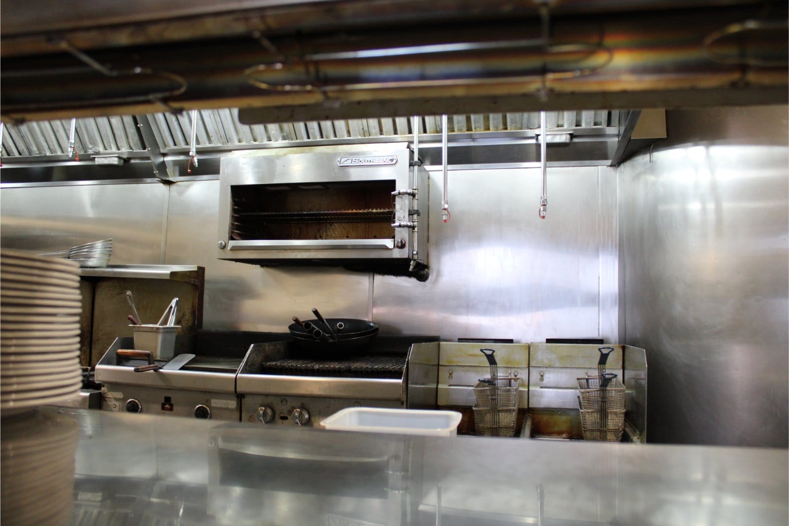 Photo of Silver kitchen exhaust system with the brand Bellows Kitchen Exhaust